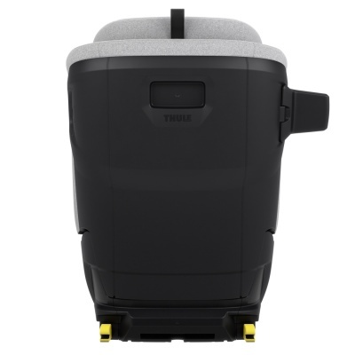 Assento de criança para automóvel preto e cinzento visto de trás