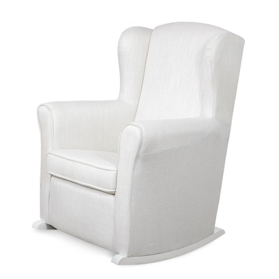 cadeirão baloiço de tecido branco