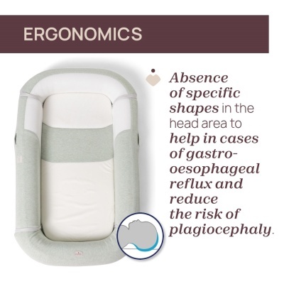 Ninho para bebé cinza claro e branco para conforto e ergonomia