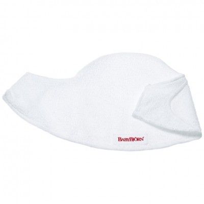 Babete branco com logotipo BABYBJÖRN vermelho