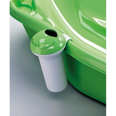 Bacio de bebé verde com pequeno balde branco e tampa verde encaixado