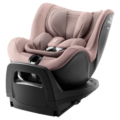 cadeira auto para criança rosa com base preta