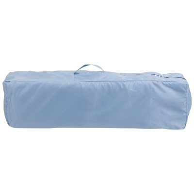 Estojo ou saco de transporte azul claro retangular com pega no topo
