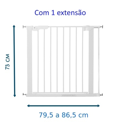 Grade de segurança branca com medidas e texto explicativo.