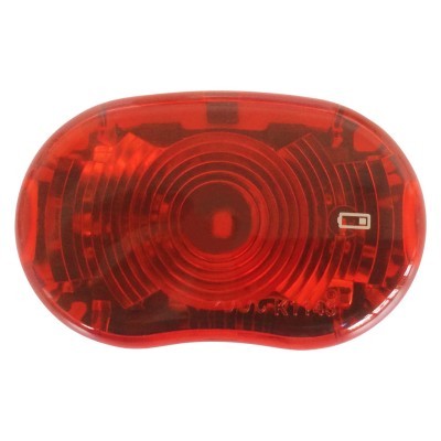 Luz traseira oval vermelha para bicicleta com padrão circular