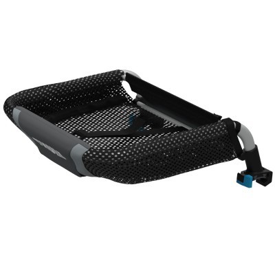 Suporte para pés para ciclo indoor com rede preta e estrutura cinzenta