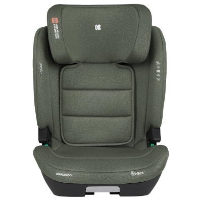 Cadeira auto verde escura Kiddy Kikka Boo com etiquetas visíveis