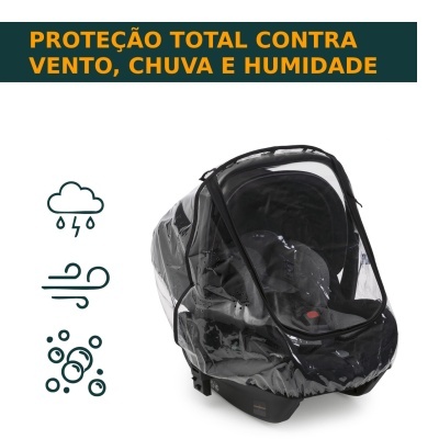 Capa transparente de proteção para cadeira de bebé contra vento, chuva e humidade