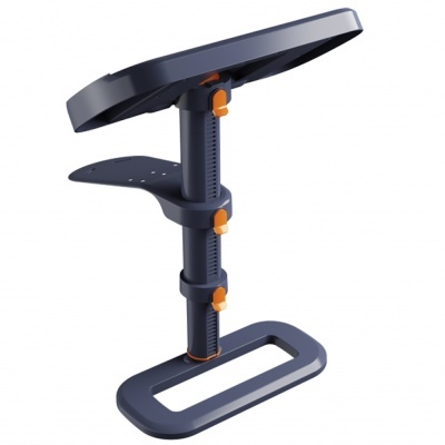 Suporte azul escuro ajustável com botões laranja