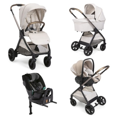 Conjunto para bebé com carrinho, alcofa, cadeira de carro e cadeira de passeio