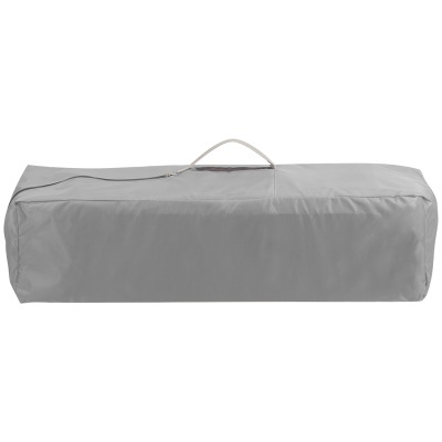 Bolsa de transporte cinzenta com fecho éclair e alça para transporte