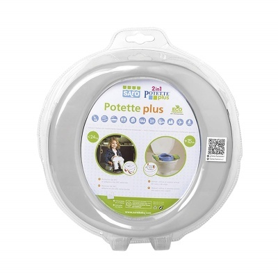 Assento redondo cinza claro para sanitário infantil Saro Potette Plus