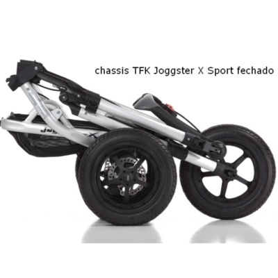 Carrinho de bebé dobrado TFK Joggster X Sport, prata com rodas pretas