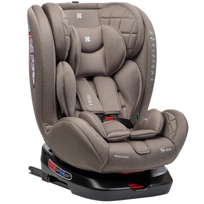 cadeira auto infantil cinza acolchoada com cintos e base ISOFIX