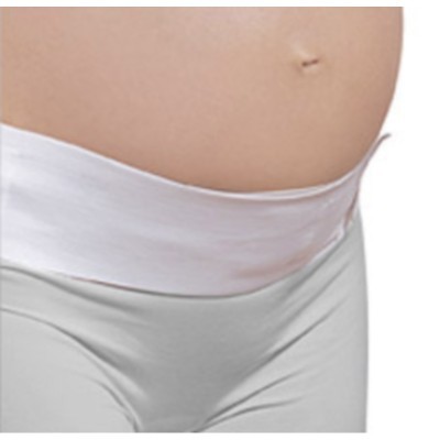 Calças de gravidez brancas com cintura elástica larga