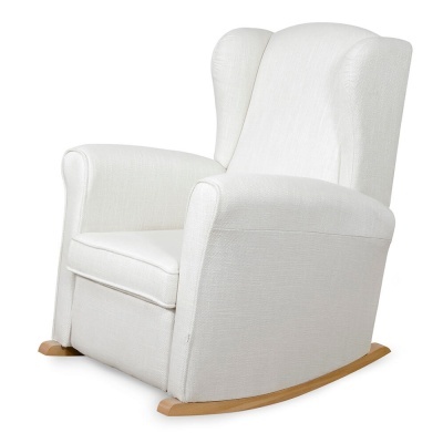 Poltrona baloiço branca com base de madeira