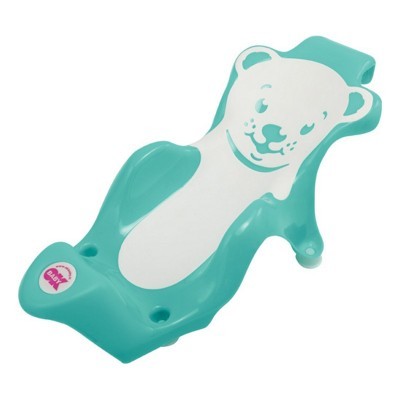 Suporte para bebé azul com desenho de urso branco