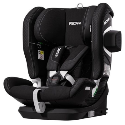 Cadeira auto infantil preta da RECARO com arnês e acolchoamento espesso