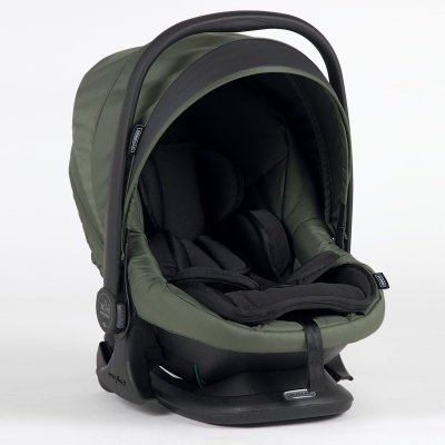 cadeira auto para bebés verde escura com arnês preto e pega