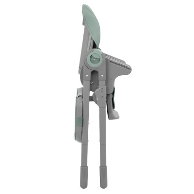 Cadeira alta de bebé dobrável cinzenta e verde água