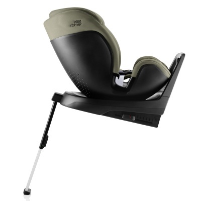 cadeira auto britax römer preta e verde oliva com suporte metálico ajustável