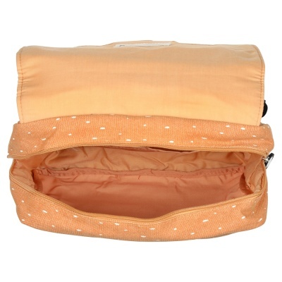 mala pêssego com bolinhas brancas vista aberta