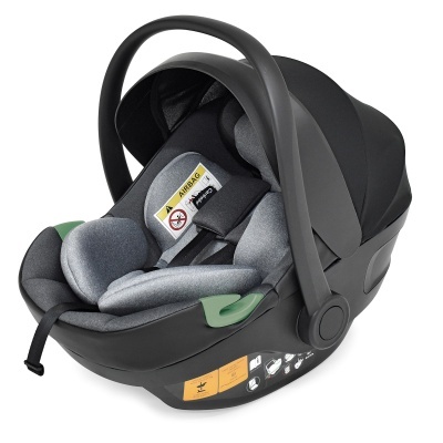Cadeira auto para bebé preto e cinzento com arnês e alça