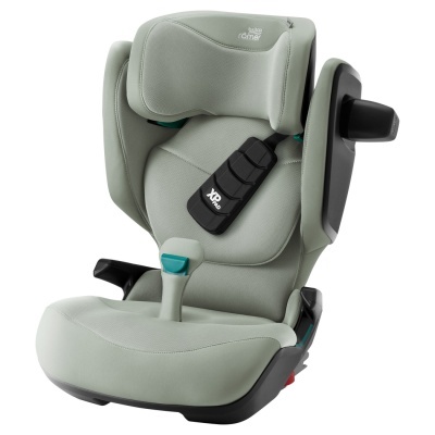 Cadeira auto verde claro para crianças com almofada preta XP PAD e logótipo britax römer