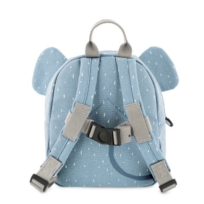 Mochila infantil azul com orelhas e alças ajustáveis