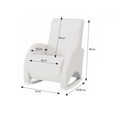 Cadeira branca com medidas indicadas