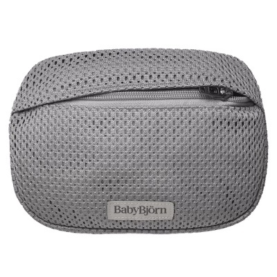 Bolsa cinza BabyBjörn em tecido respirável com fecho de correr