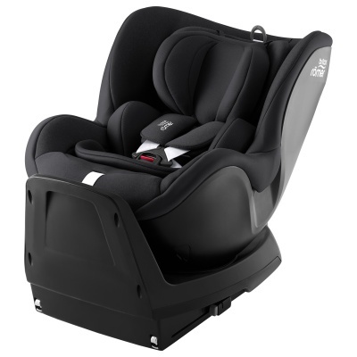 Cadeira de automóvel preta para bebé com almofadas acolchoadas e arnês