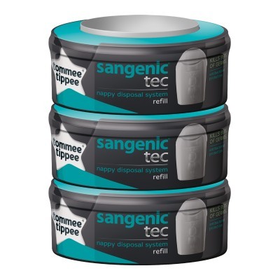 Três recargas de sistema de descarte de fraldas Sangentic Tec