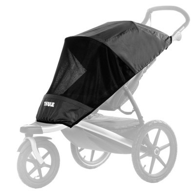 Cobertura preta para carrinho de bebé com logótipo THULE