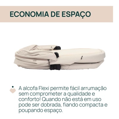 Alcofa Flexi dobrada em tecido bege