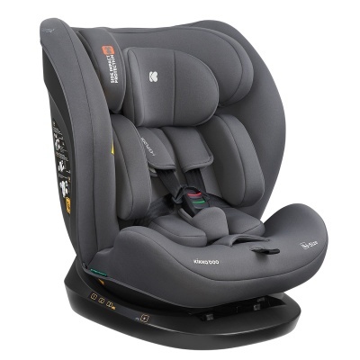 Cadeira auto para crianças cinzenta com cinto de cinco pontos e ISOFIX