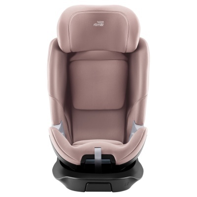 Cadeira auto para criança rosa claro com base preta e texto Britax Römer