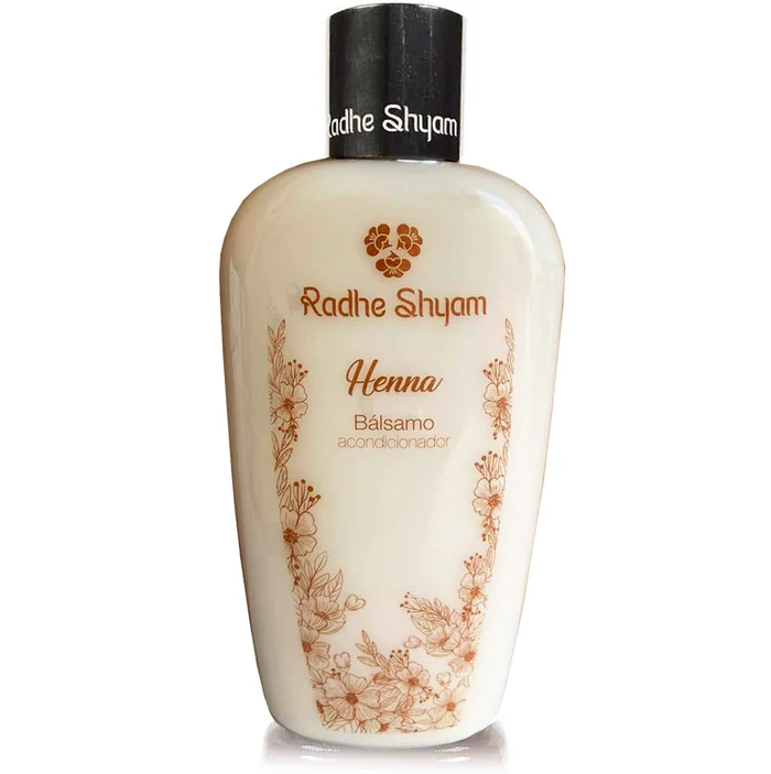 Acondicionador Henna Radhe Shyam 250ml Frasco branco com tampa preta de bálsamo condicionador Radhe Shyam Henna