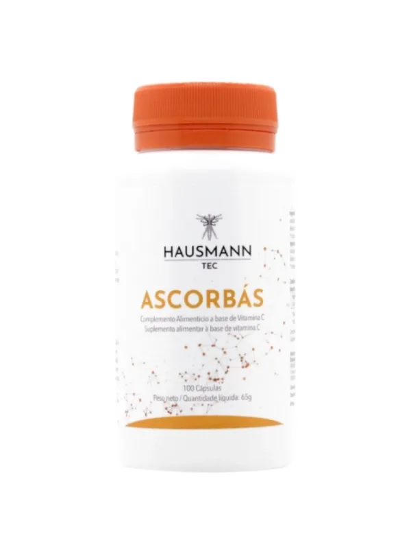 Ascorbás 100 Cápsulas Hausmann Frasco de suplemento Vitamina C ASCORBÁS da Hausmann Tec