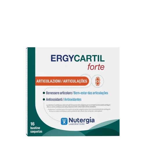 ErgyCartil Forte Nutergia 16 Saquetas Caixa branca do suplemento Ergycartil forte da Nutergia, com indicação para articulações e antioxidantes