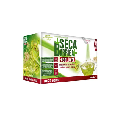 Seca Barriga Solúvel Fharmonat 20 Saquetas Caixa de infusão Seca Barriga Soluvel sabor hortelã e gengibre