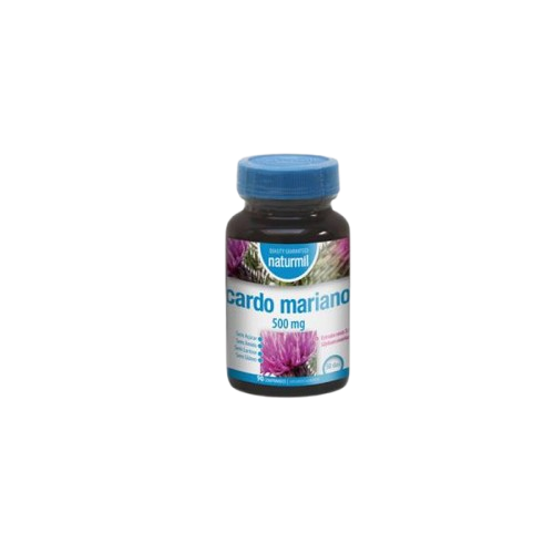 Cardo Mariano 500mg 90 Comprimidos Naturmil Frasco de suplemento Cardo Mariano 500 mg com tampa azul