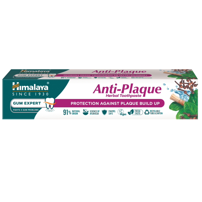 Pasta de Dentes Anti-Placa Himalaya 75ml Embalagem de pasta de dentes Himalaya Anti-Plaque, verde e branco