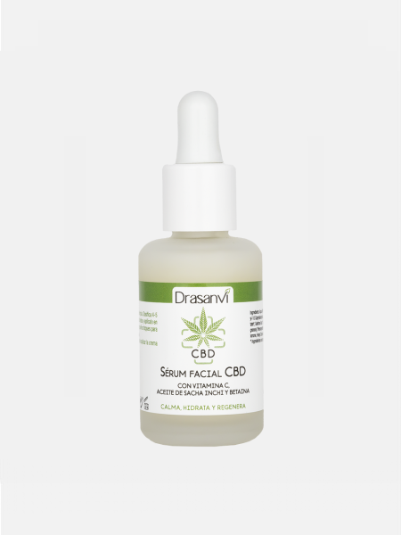 Sérum Facial CBD Drasanvi 30ml Frasco de sérum facial CBD Drasanvi com conta-gotas