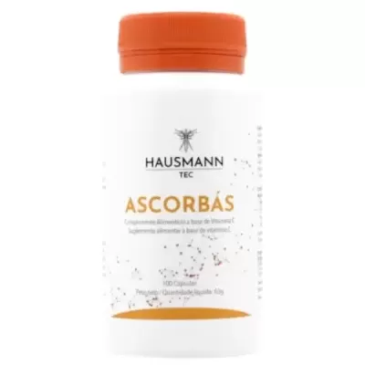 Frasco de suplemento Vitamina C ASCORBÁS da Hausmann Tec