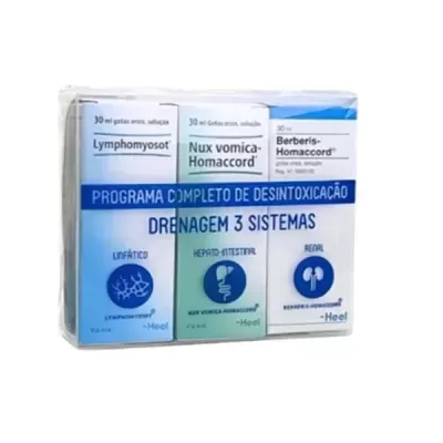 Pack com três frascos de soluções orais para desintoxicação