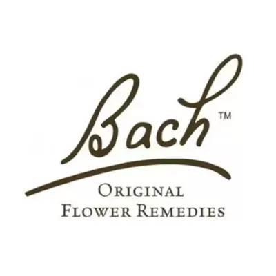 Logótipo da marca Bach Original Flower Remedies em preto sobre fundo branco