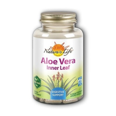 frasco de suplemento alimentar Aloe Vera Inner Leaf da Nature's Life