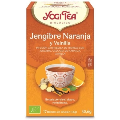 Caixa de chá Yogi Tea de gengibre, laranja e baunilha