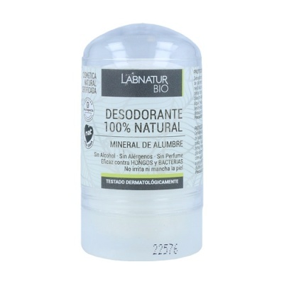 Desodorizante natural LABNATUR BIO em embalagem roll-on branca com rótulo cinza e preto